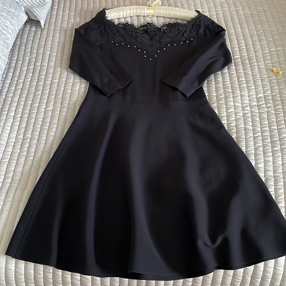 Karen Millen fit and flare navy dress